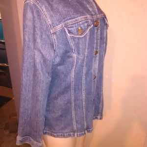 Stretch Blue Distressed Denim Jean Jacket